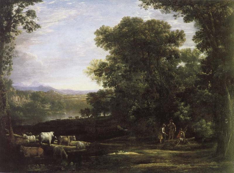 Claude Lorrain cattle farmer and the landscape oil painting image